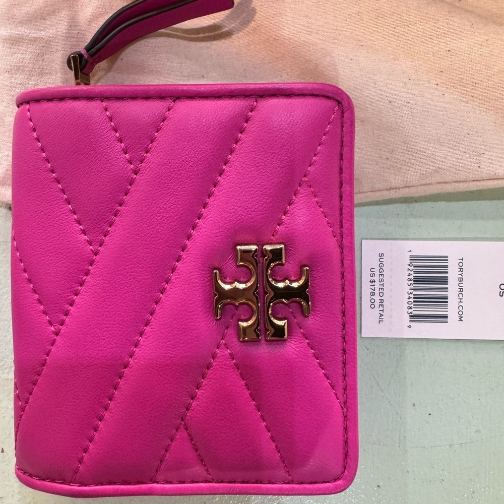 Tory Burch Kira Chevron Bi-fold Wallet, Crazy Pink